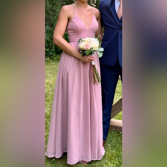 Dusty Rose Azazie Bridesmaid Dress - Picture 3 of 7
